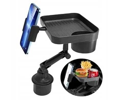 Automobilinis kelioninis staliukas, maisto padėklas, puodelis, telefonas, anglies XL