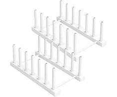 Baltas lėkščių džiovintuvas-stovas, PVC, 2 vnt.