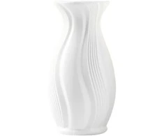 Dekoratyvinė balta PVC vaza, banguota