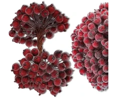 Dirbtinės bordo šermukšnio šakelės 15 cm, 100 vnt. N66