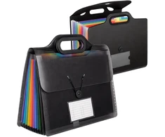 Dokumentų dėklas A4 juodas PVC su rankena N141