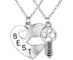 Draugystės vėriniai „Best Friends“ – Širdis ir Raktas (2 vnt.)