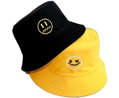Dvipusė kepurė bucket hat K5, geltona-juoda