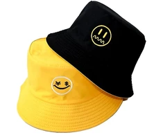 Dvipusė kepurė bucket hat K5, geltona-juoda