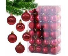 Eglutės žaisliukai 48 ​​vnt D13, raudoni