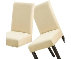 Elastingas smėlio spalvos kėdės užvalkalas