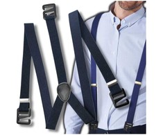 Elastingos tamsiai mėlynos vyriškos petnešos