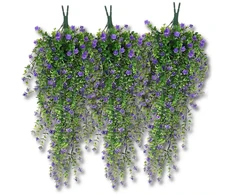 Kabantys dirbtiniai vijokliniai žiedai, violetiniai, 3 vnt. N33