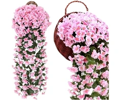 Kabantys dirbtinis rožinis gebenės vijoklis 85 cm N15