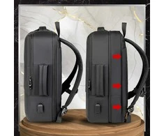 Kelioninė kuprinė, juoda, su USB jungtimi