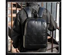 Kelioninė miesto kuprinė BAD&amp;BAGS, juoda, odinė