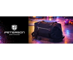 Juodas poliesterinis sportinis krepšys moterims su užtrauktuku Peterson RT26