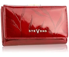 Lakuota odinė piniginė moterims Stevens, raudonos spalvos