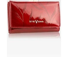 Lakuota odinė piniginė moterims Stevens, raudonos spalvos