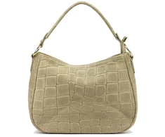Skórzana torebka damska na ramię Luka 24-085 Croco Gold
