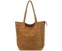 Duża skórzana torebka shopper Luka 26-084 Croco mieszcząca A4