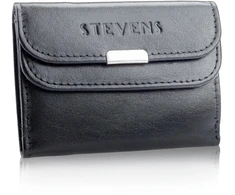 Maža moteriška odinė piniginė su RFID apsauga STEVENS, juoda D40038
