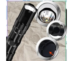 Mini LED žibintuvėlis, juodas, aliuminis Z8