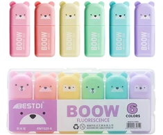 Mini pastelinių teksto žymeklių rinkinys, 6 spalvos