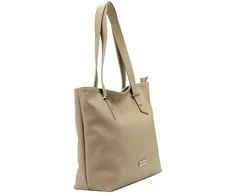Moteriška didelė natūralios odos rankinė MiaMore 01-058, tamsiai smėlio, shopper tipo