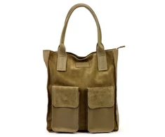 Kelioninis Moteriška didelė odinė shopper tipo rankinė Angelo, ruda, A4