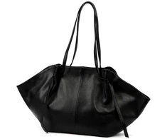 Moteriška didelė odinė shopper tipo rankinė Luka, juoda, A4
