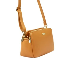 Moteriška odinė crossbody rankinė MiaMore, ruda