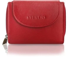 Moteriška odinė piniginė Stevens, raudona, su RFID apsauga Z01-D03