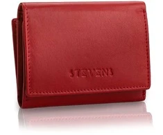 Moteriška odinė piniginė Stevens, raudona, su RFID apsauga Z01-D02