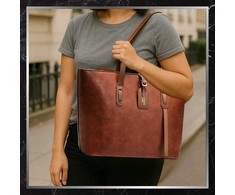 Moteriška odinė rankinė BAD&amp;BAGS, ruda, shopper tipo