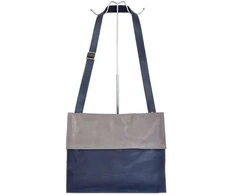 Moteriška odinė rankinė Pierre Cardin 1403, mėlyna/pilka, didelė, telpa A4