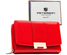 Moteriška raudona ekologiškos odos piniginė „Peterson“ ST54