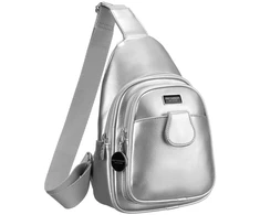 Moteriška sidabrinė „Peterson“ rankinė per petį (crossbody) iš eko odos RT36