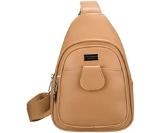 Moteriška sportinė „Peterson“ crossbody rankinė per petį, smėlio spalvos, iš ekologiškos odos RT35