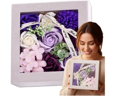 Muilinių rožių Flower Box rinkinys, violetinė–rožinė N73