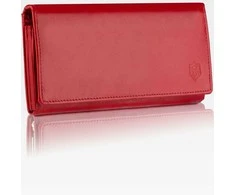 Odinė piniginė moterims Stevens Extended M raudona su RFID apsauga