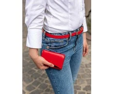Odinė piniginė moterims Stevens su RFID Z02 / RB, raudona