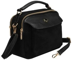 Peterson moteriška maža juoda „crossbody“ rankinė per petį su užtrauktuku, miesto stiliaus, iš dirbtinės odos