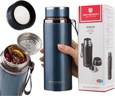 „Peterson“ nerūdijančio plieno termosas karštiems ir šaltiems gėrimams, 750 ml, tamsiai mėlynas