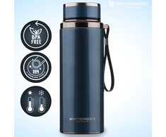 „Peterson“ nerūdijančio plieno termosas karštiems ir šaltiems gėrimams, 750 ml, tamsiai mėlynas