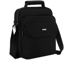 Peterson vyriška dviejų skyrių juoda „Cordura“ rankinė per petį su užtrauktuku RP18