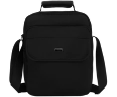 Peterson vyriška dviejų skyrių juoda „Cordura“ rankinė per petį su užtrauktuku RP18