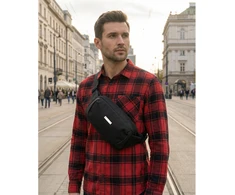 Peterson vyriška maža juosmens ir per petį nešiojama rankinė (crossbody), juoda