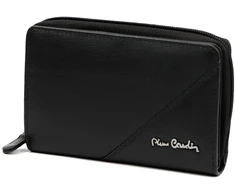 Pierre Cardin Portfel Damski Skórzany Średni Portmonetka RFID na Zatrzask