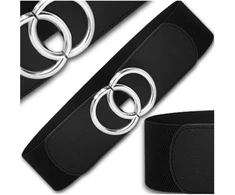 Platus juodas elastingas suknelės diržas 6 cm D17