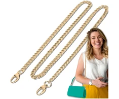 Rankinės dirželis auksinis metalinis 100 cm D25