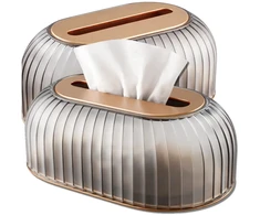 Servetėlių dėžutė dūminė juoda PVC, moderni TP186