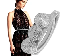 Sidabrinis elastingas metalinis diržas SNAKE D9