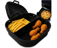 Silikoninis Air Fryer įdėklas juodas su separatoriumi H152