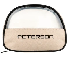 Sintetinio audinio kosmetinė su permatomu langeliu Peterson, smėlio ir juoda RT25